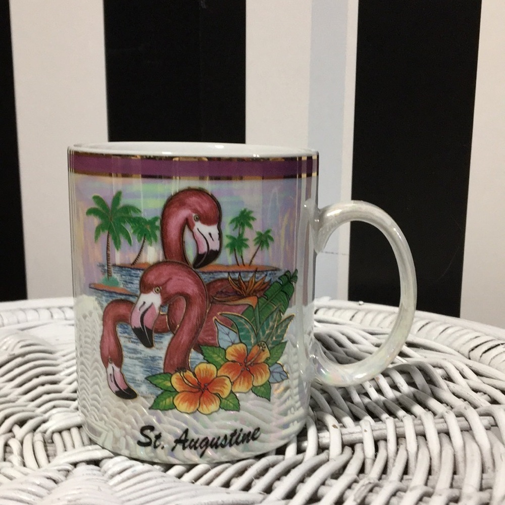 St. Augustine ,Florida Vintage Tourist Souvenir Ceramic Mug Pink Flamingo - Picture 15 of 17